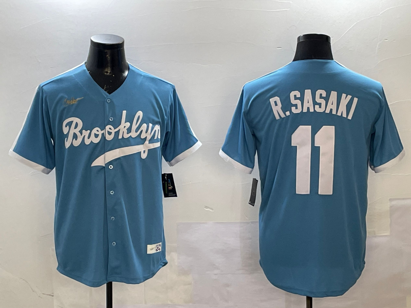 Men Los Angeles Dodgers #11 R Sasaki blue 2025 MLB nike jersey style 27
